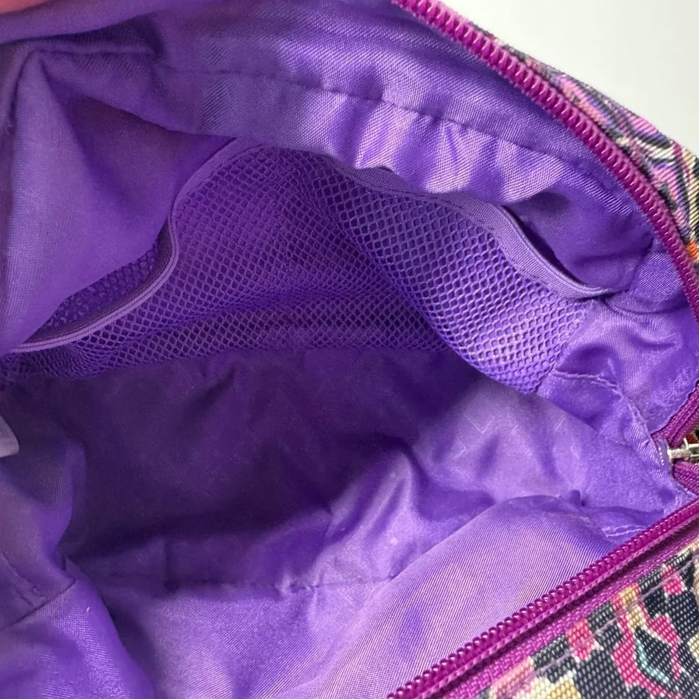 Vera Bradley Purple Geometric Print Zippered Cosmetic Travel Pouch‎ Bag